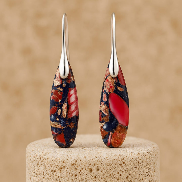"Larme Ethnique" Jasper Earrings