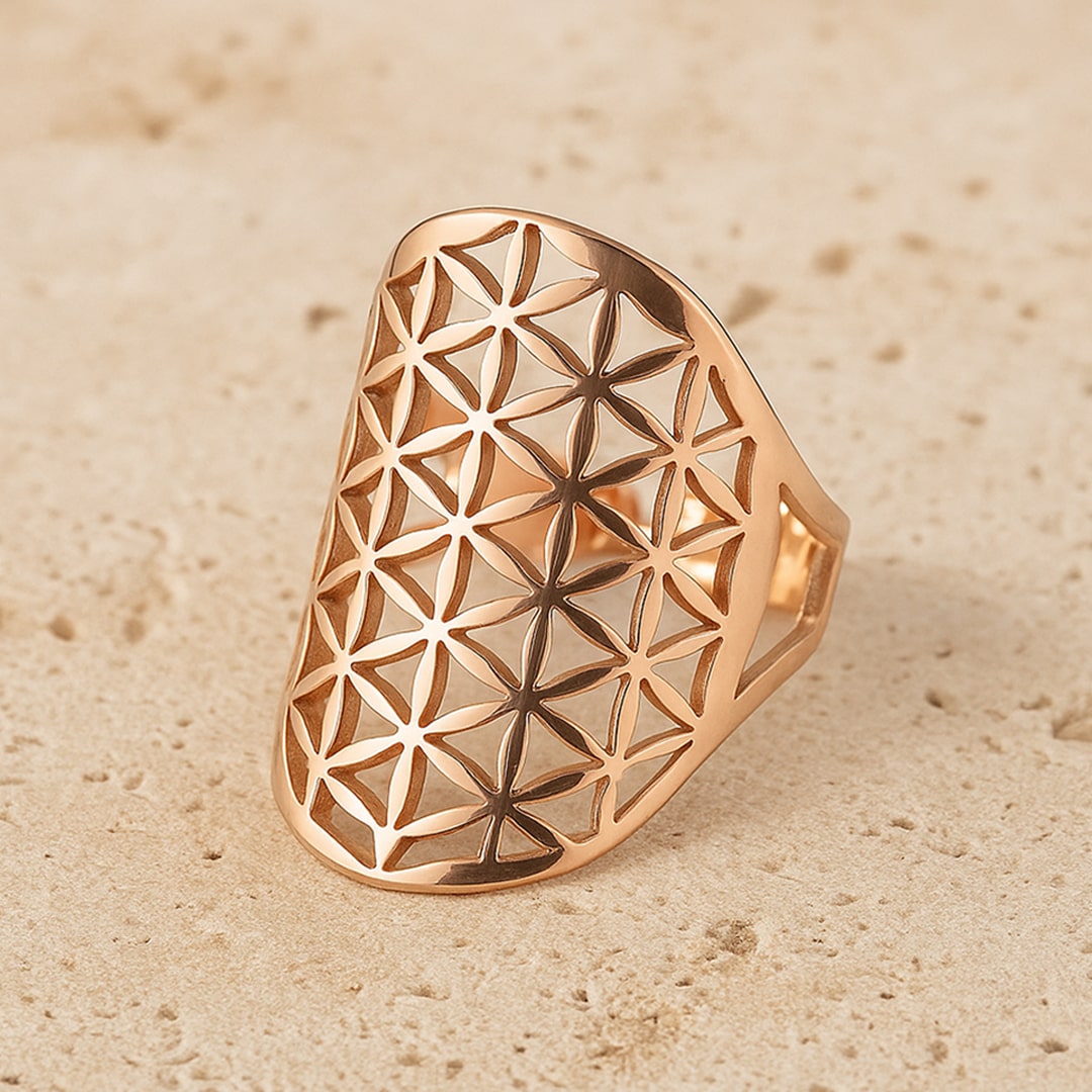 Adjustable "Flower of Life" Ring