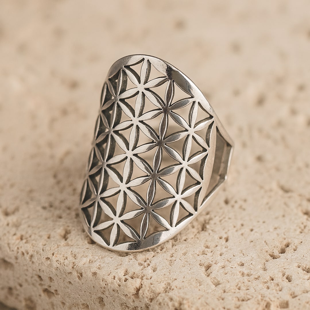 Adjustable "Flower of Life" Ring