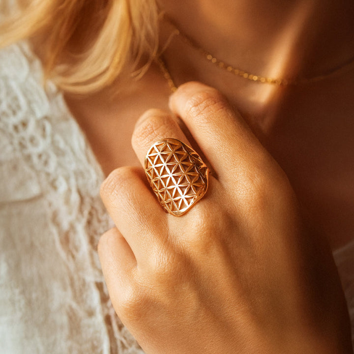Adjustable "Flower of Life" Ring