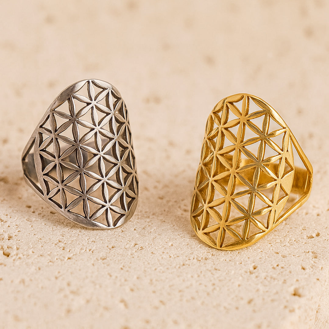 Adjustable "Flower of Life" Ring