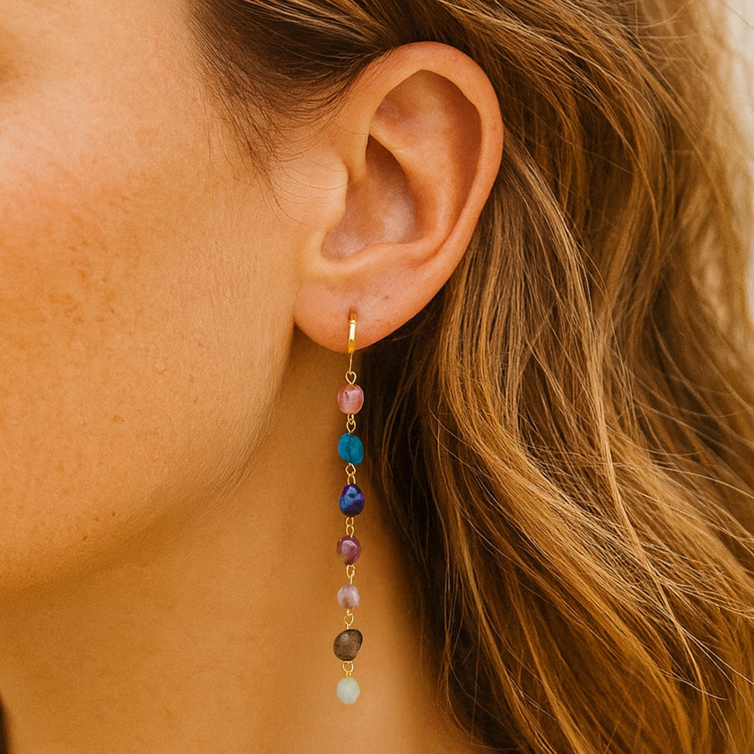 "Earrings 'Well-Being Cascade of the 7 Chakras'"