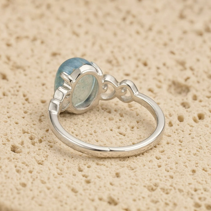 Adjustable Ring "Sea Crystal" in Aquamarine