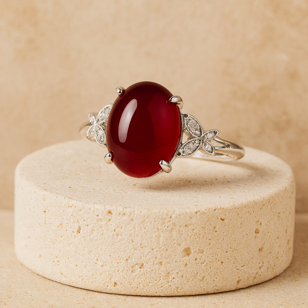 Adjustable Ring "Abundance" in Garnet