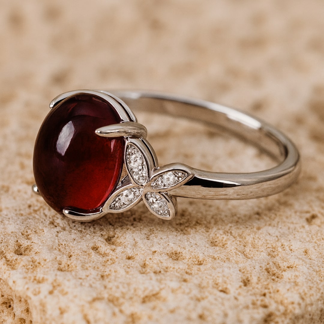 Adjustable "Abundance" Ring in Garnet