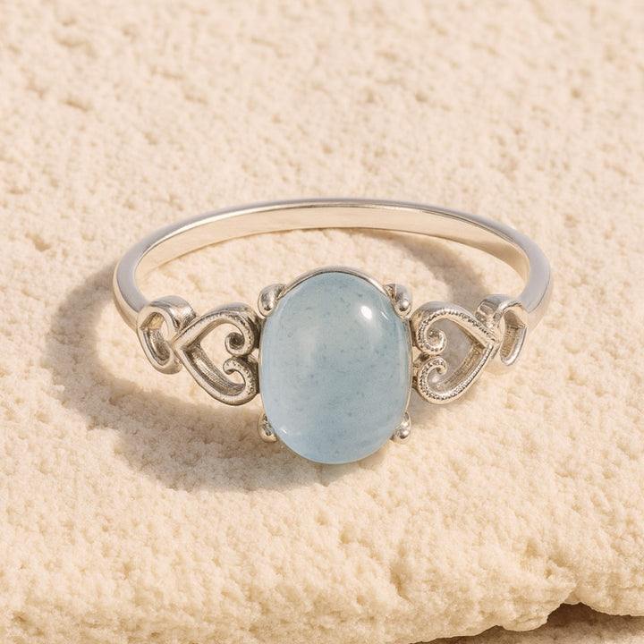 Adjustable "Sea Crystal" Ring in Aquamarine