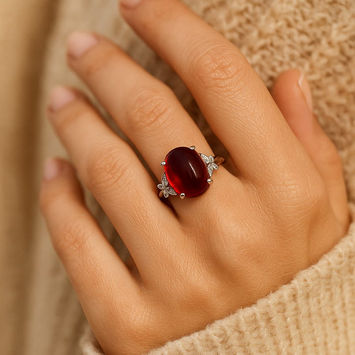 Adjustable "Abundance" Ring in Garnet