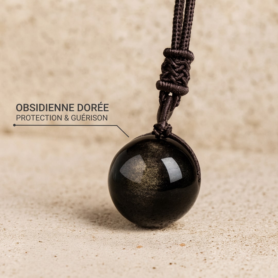 "Sphere" Pendant in Golden Obsidian