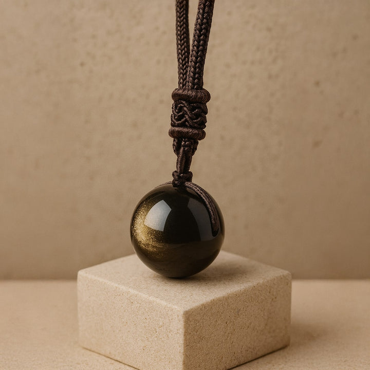 "Sphere" Pendant in Golden Obsidian