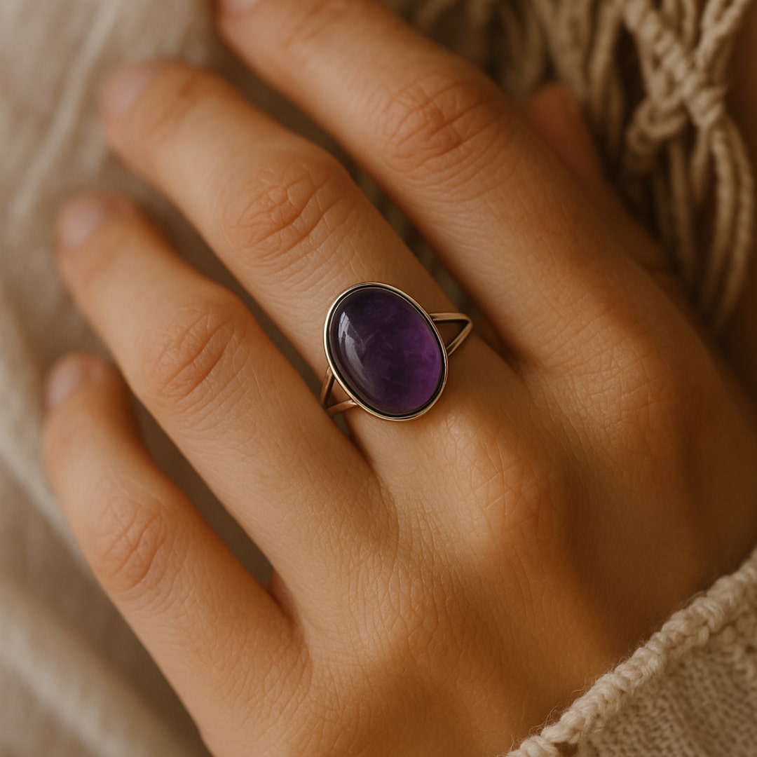 "Calm Soul" Ring in Amethyst & Silver