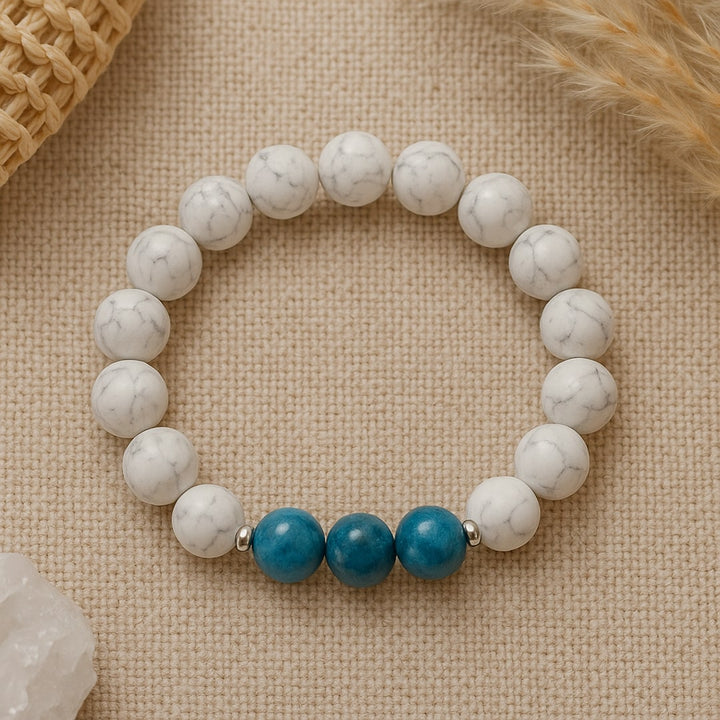 "Amincissement" Bracelet in Apatite & Howlite