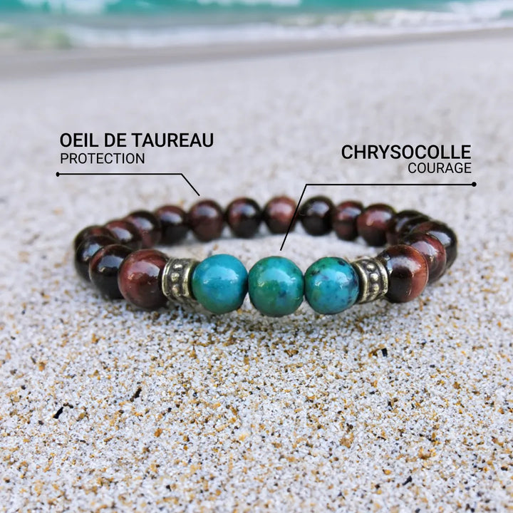 "Inner Balance" Bracelet in Bull's Eye & Chrysocolla