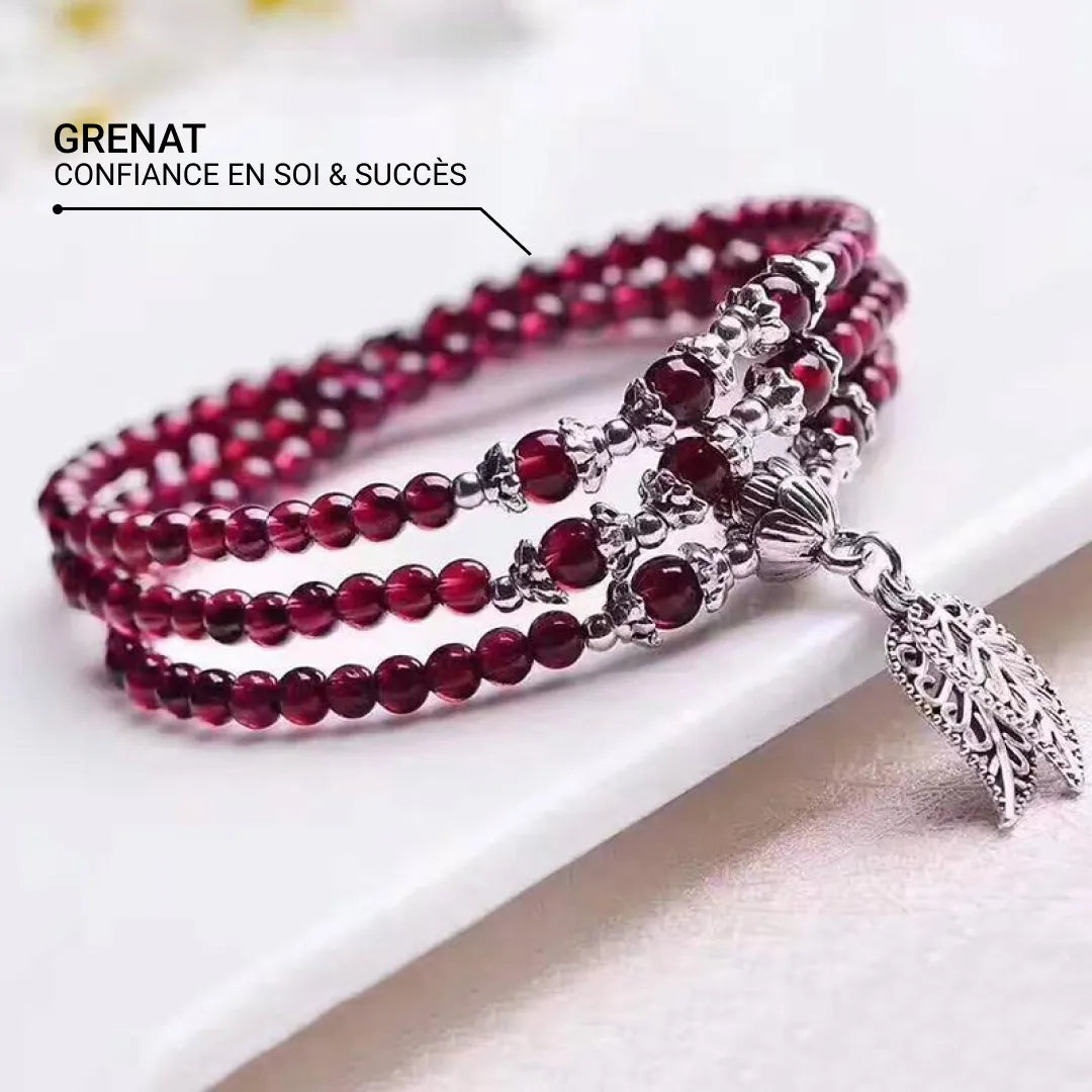 "Abundance" Multi-Wrap Bracelet in Garnet