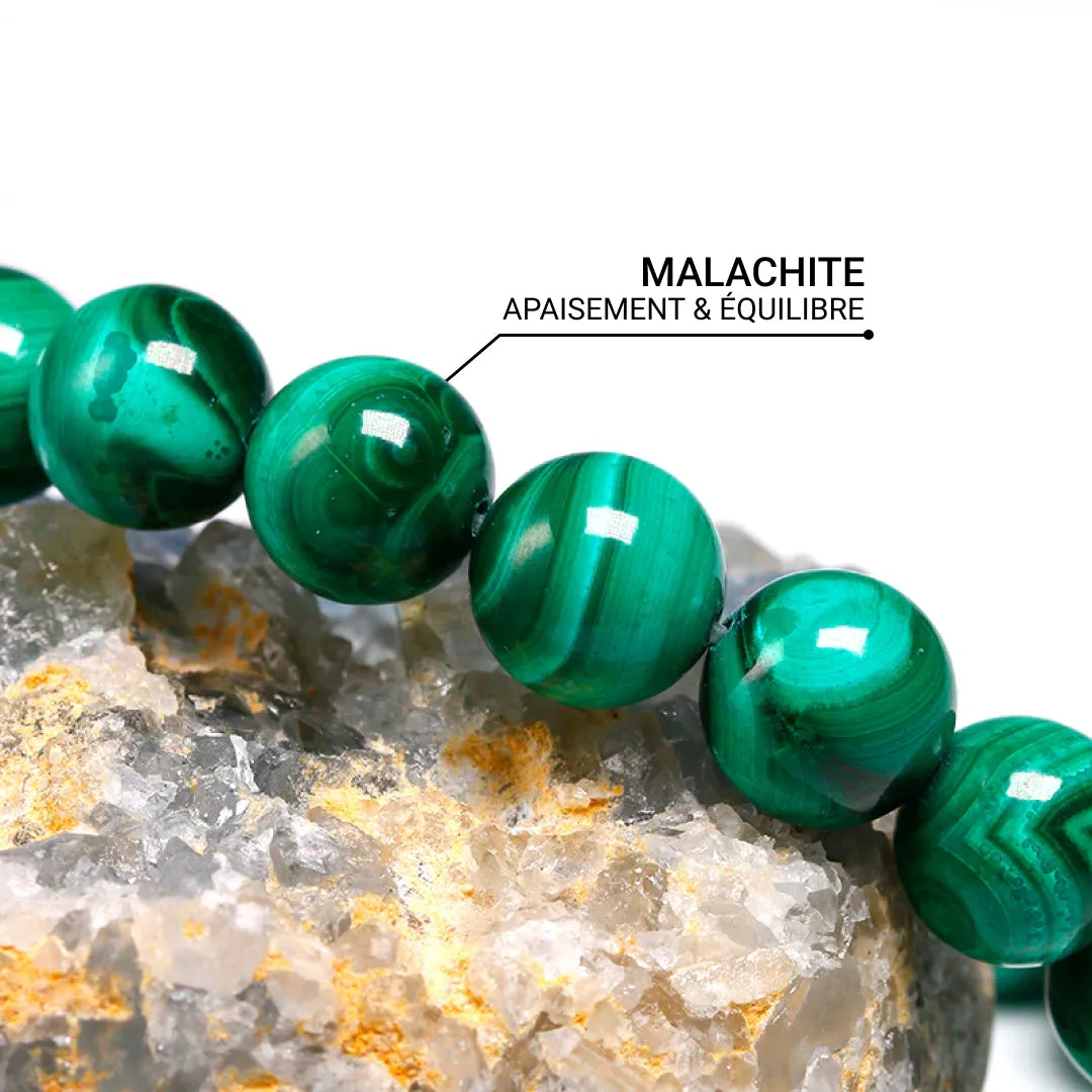 "Purification" Bracelet in Genuine Malachite