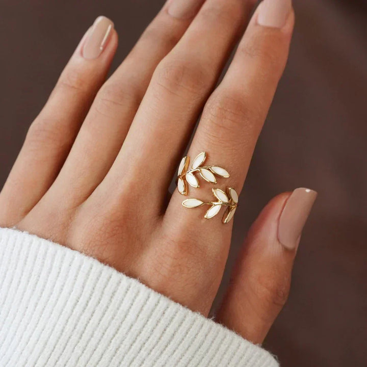 Pure - Adjustable Opal Leaf Ring
