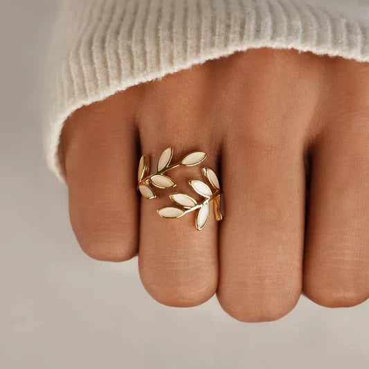 Pure - Adjustable Opal Leaf Ring