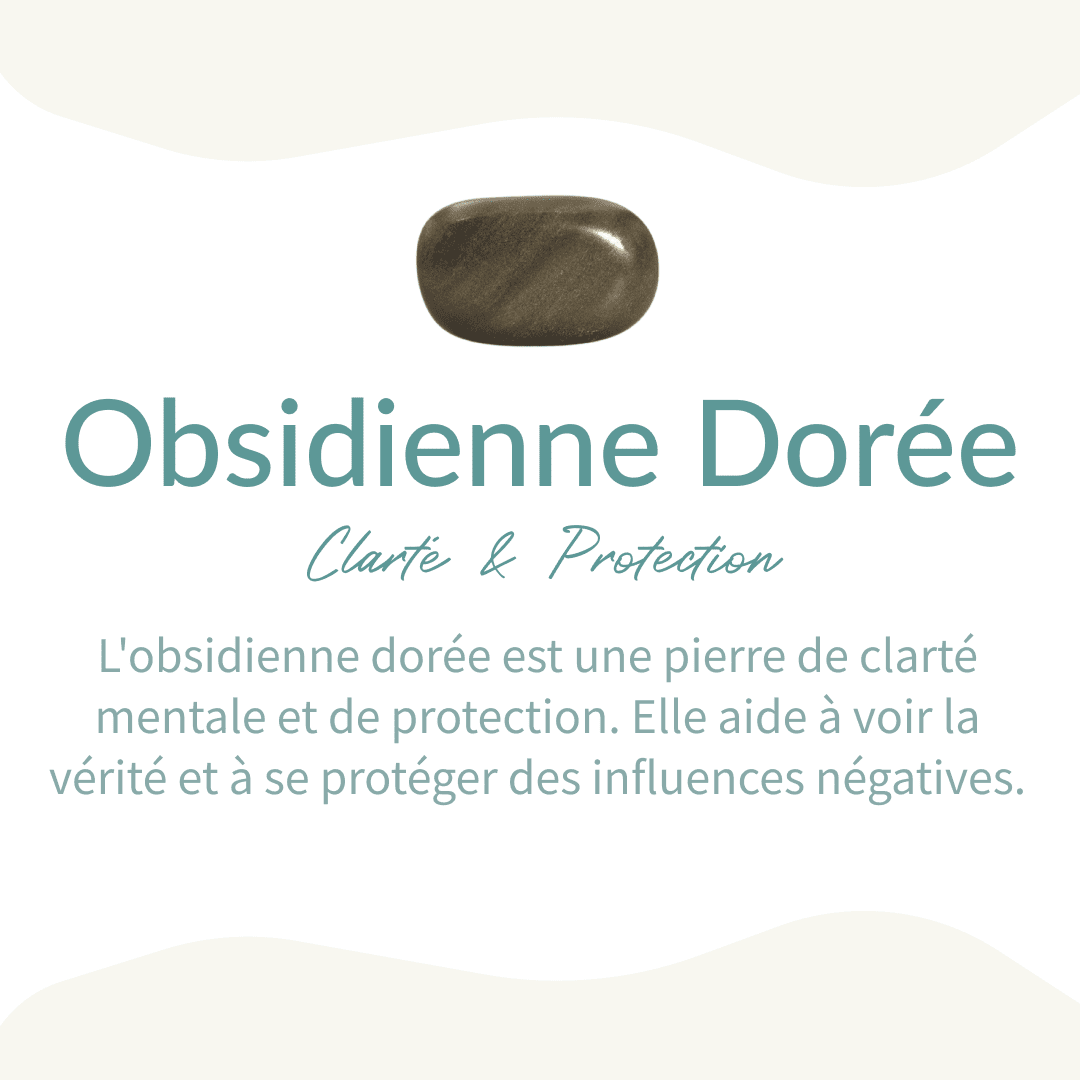 "Protection & Abundance" Pebble in Golden Obsidian