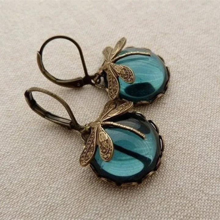 Antika Guld Dragonfly Earrings