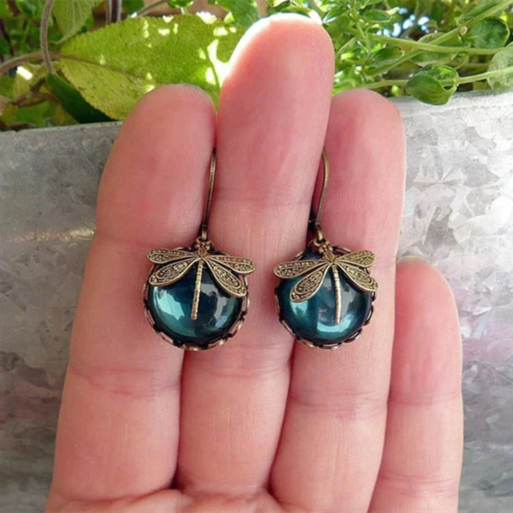 Antika Guld Dragonfly Earrings