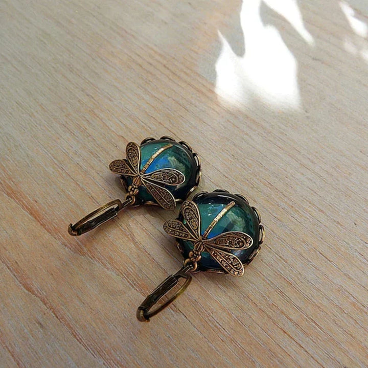 Antika Guld Dragonfly Earrings