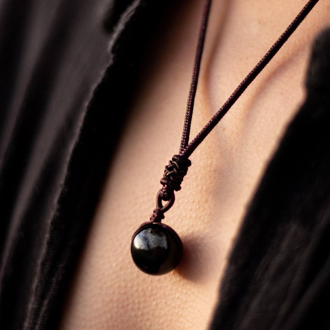 "Sphere" Pendant in Golden Obsidian