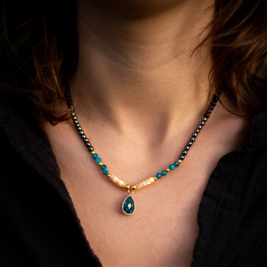 "Apatite" Drop Choker Necklace