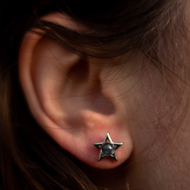 "Lunar Star" Earrings in Labradorite & Silver