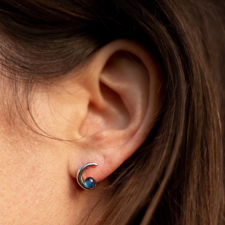 "Lunar Star" Earrings in Labradorite & Silver