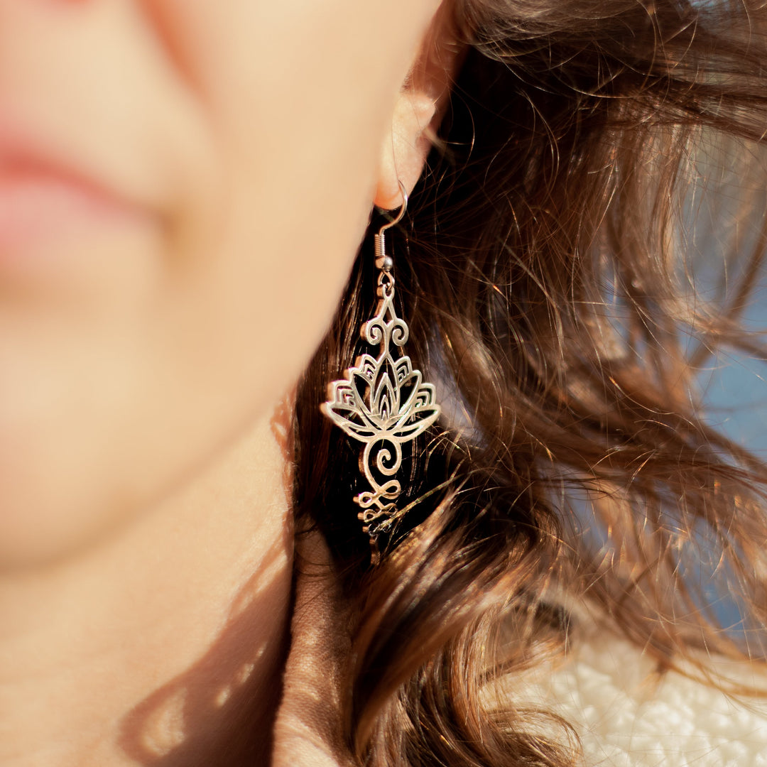 "Lotus Unalome" Earrings