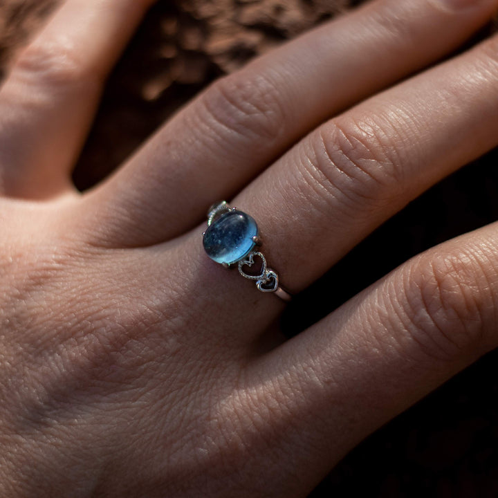 Adjustable "Sea Crystal" Ring in Aquamarine