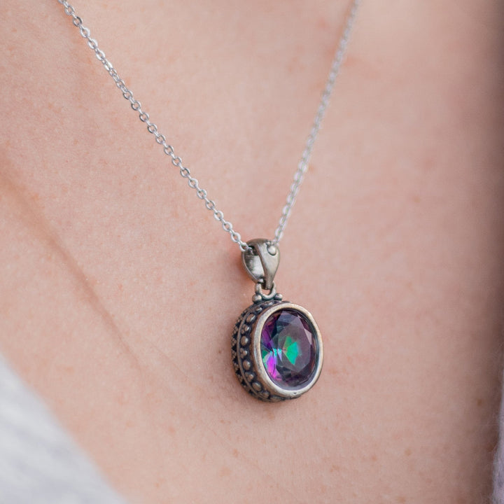 "Serene Creativity" Pendant in Rainbow Mystic Topaz