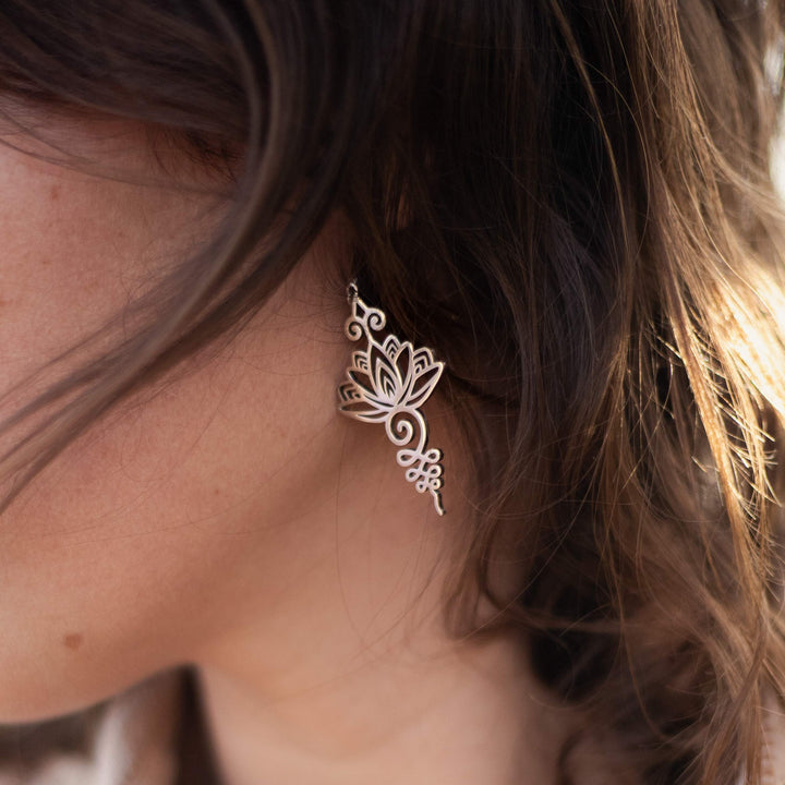 "Lotus Unalome" Earrings