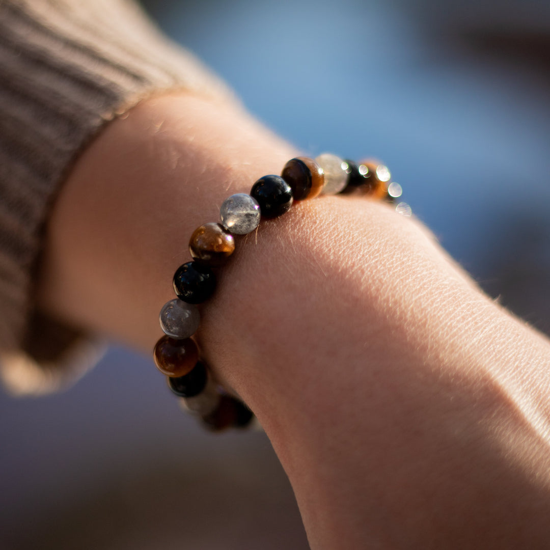 "Ultimate Protection" Bracelet in Tourmaline, Tiger's Eye & Labradorite