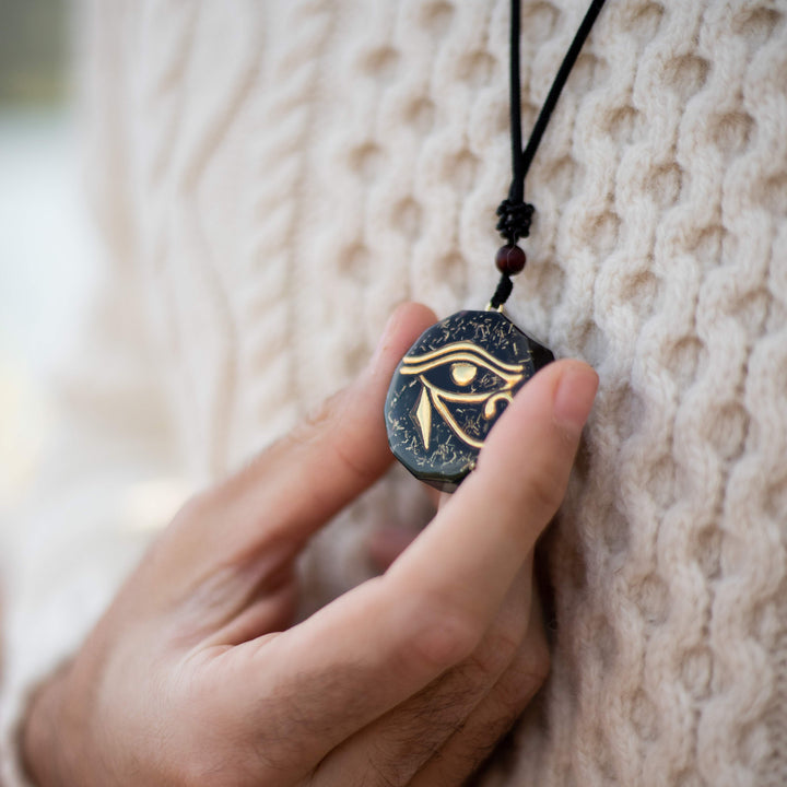 Orgonite Pendant Eye of Horus in Natural Stones
