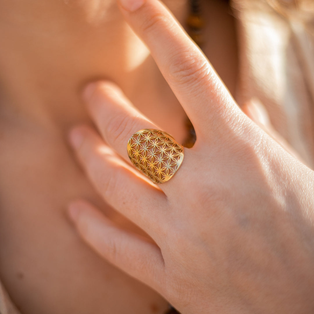 Adjustable "Flower of Life" Ring