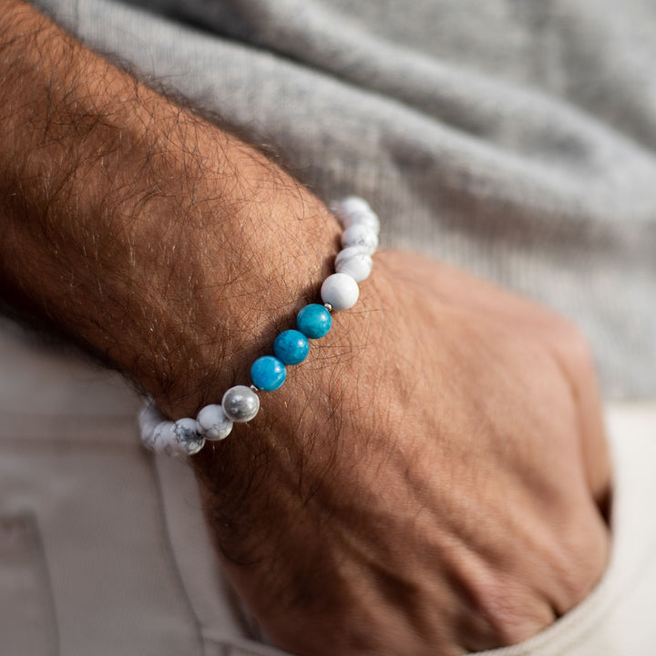 "Amincissement" Bracelet in Apatite & Howlite