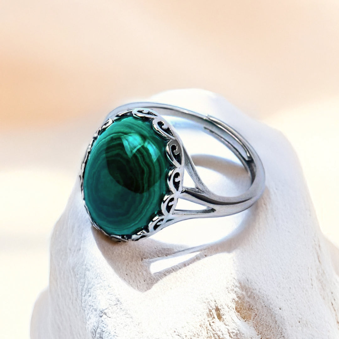 "Purification & Healing" Adjustable Malachite Ring