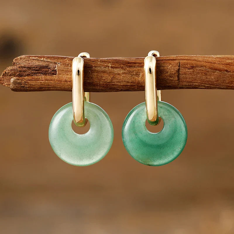 "Mineral Glow" Hoops in Natural Stones