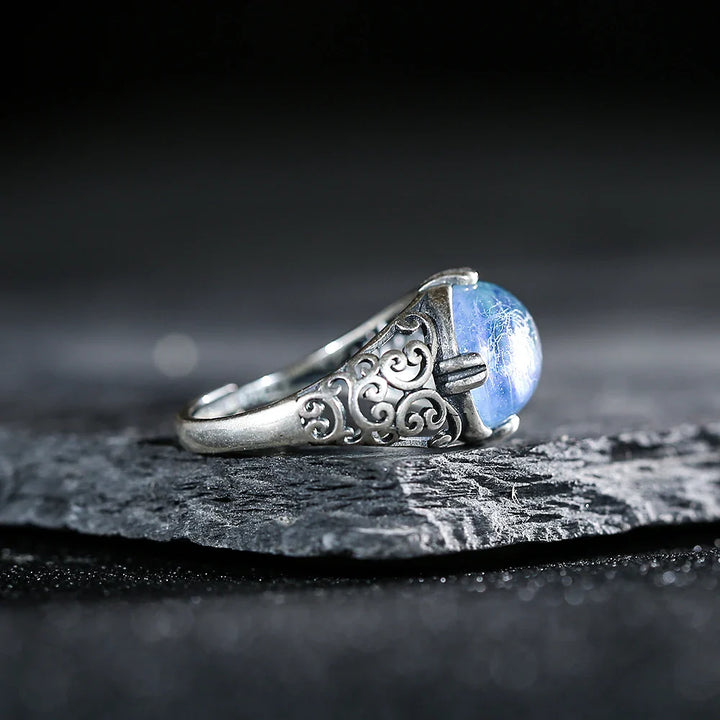 Adjustable "Voice of the Soul" Ring in Aquamarine