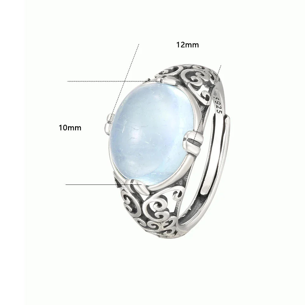 Adjustable "Voice of the Soul" Ring in Aquamarine