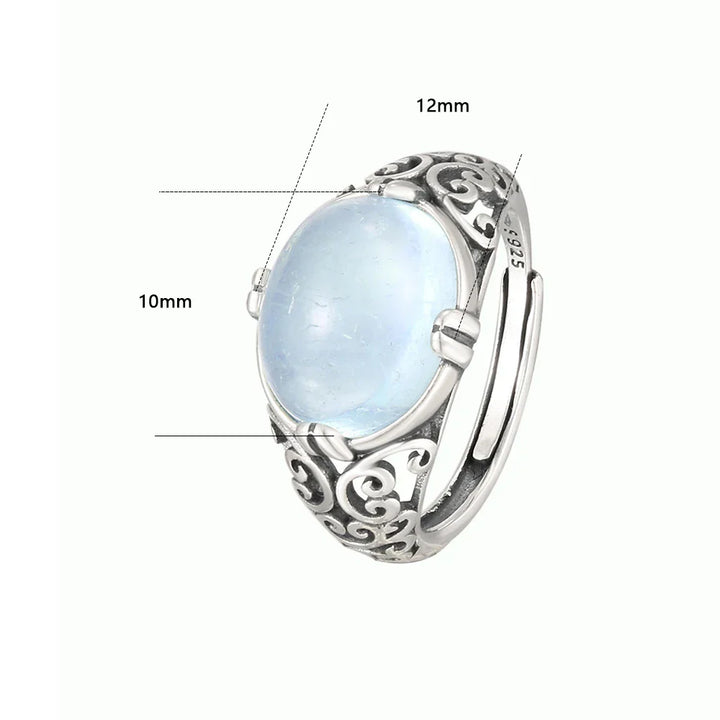 Adjustable "Voice of the Soul" Ring in Aquamarine
