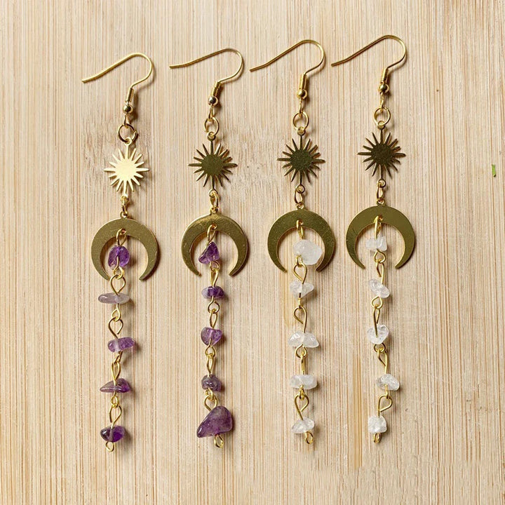 Bohemian Sun Moon Earrings
