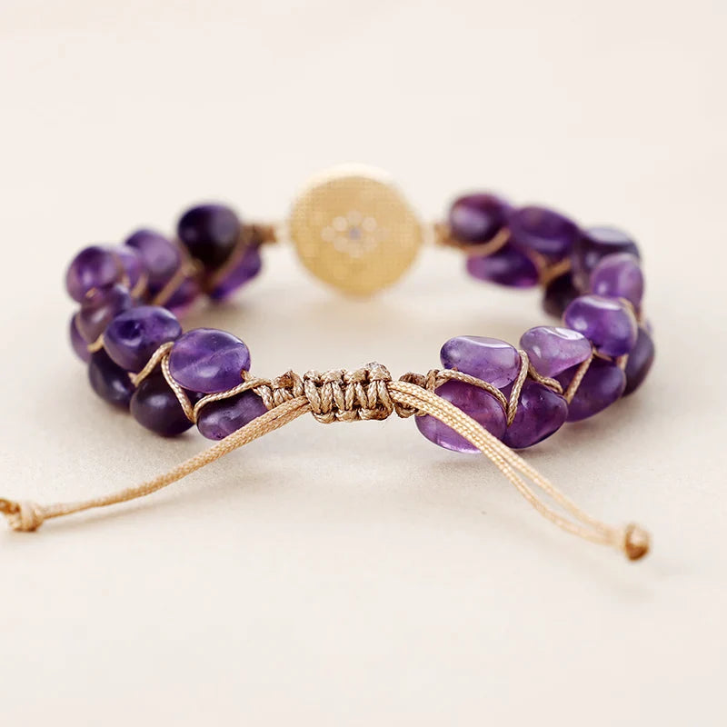 "Celestial Vision" Bracelet in Amethyst & Evil Eye Protector