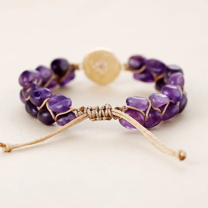 "Celestial Vision" Bracelet in Amethyst & Evil Eye Protector