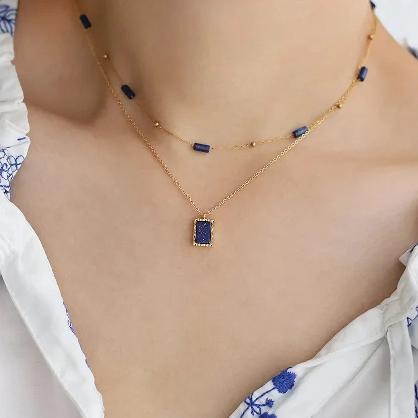 "Harmonie Céleste" Set in Lapis Lazuli & Gold-Plated