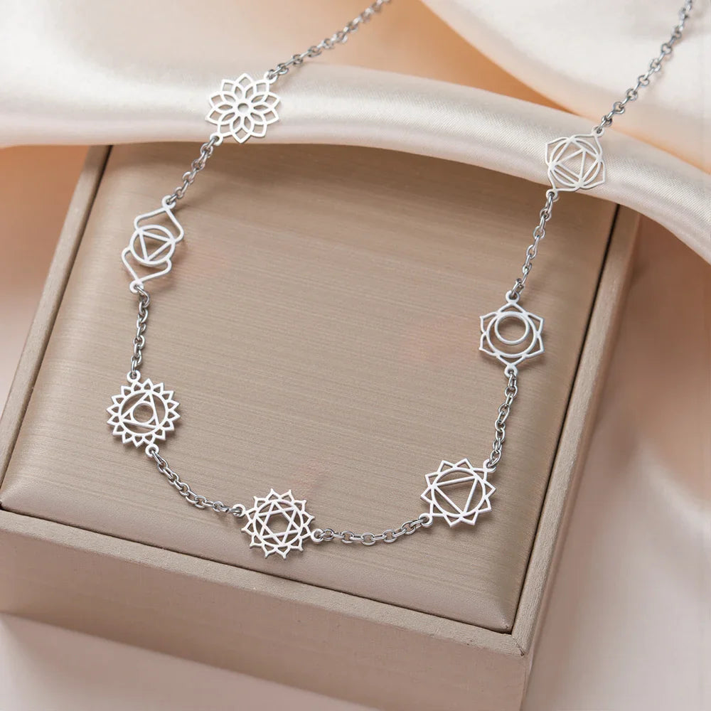 7 Chakras Necklace - Mystical Symbols