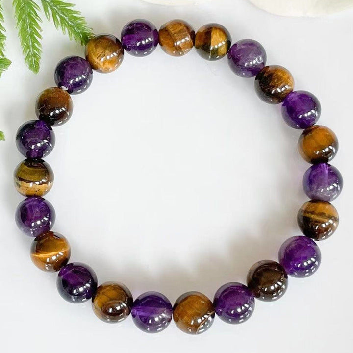 "Deliverance" Bracelet in Amethyst & Tiger Eye