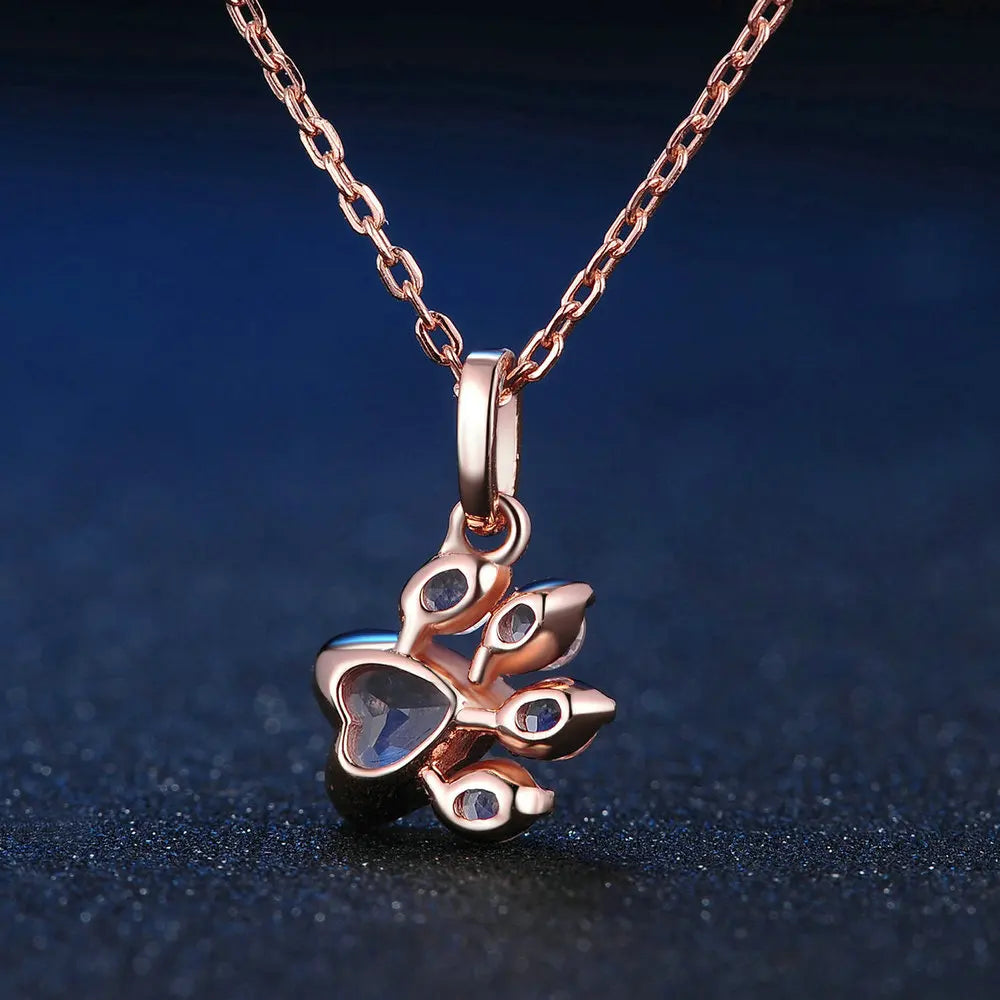 "Love Paw" Pendant in Rose Quartz