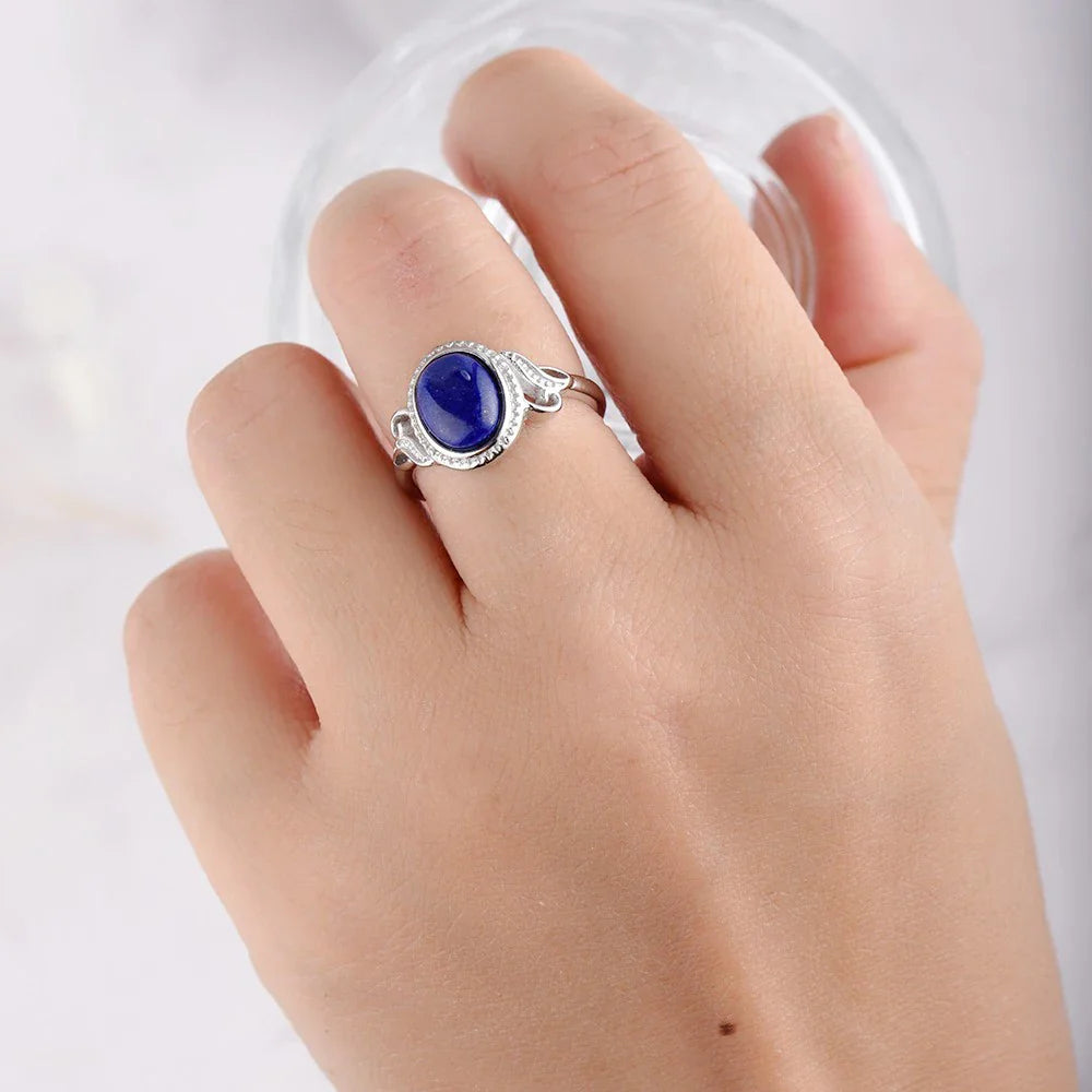 Adjustable Ring "Celestial Harmony" in Lapis Lazuli