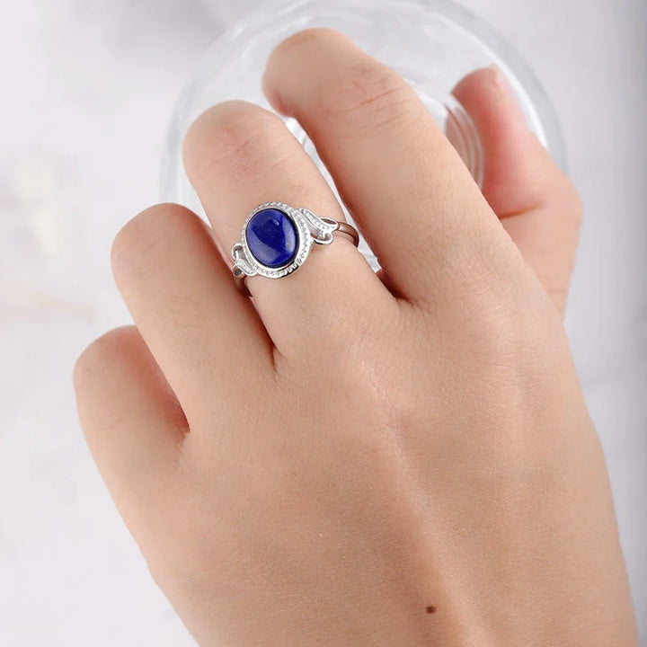 Adjustable Ring "Celestial Harmony" in Lapis Lazuli